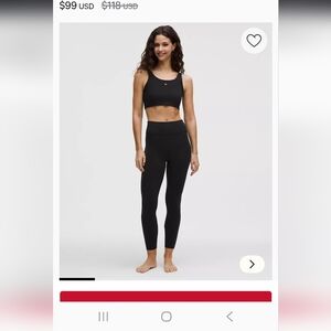 Lululemon Athletica Groove No Line  Heart Leggings Size 4